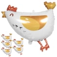 thumbnail image 1 of 6 globos de aluminio con temática de pollo: globo de granja, decoración para fiestas de gallinas y pollitos, para cumpleaños infantiles, baby showers, suministros para fiestas de animales de granja., 1 of 5