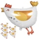 thumbnail image 1 of 6 globos de aluminio con temática de pollo: globo de granja, decoración para fiestas de gallinas y pollitos, para cumpleaños infantiles, baby showers, suministros para fiestas de animales de granja., 1 of 5