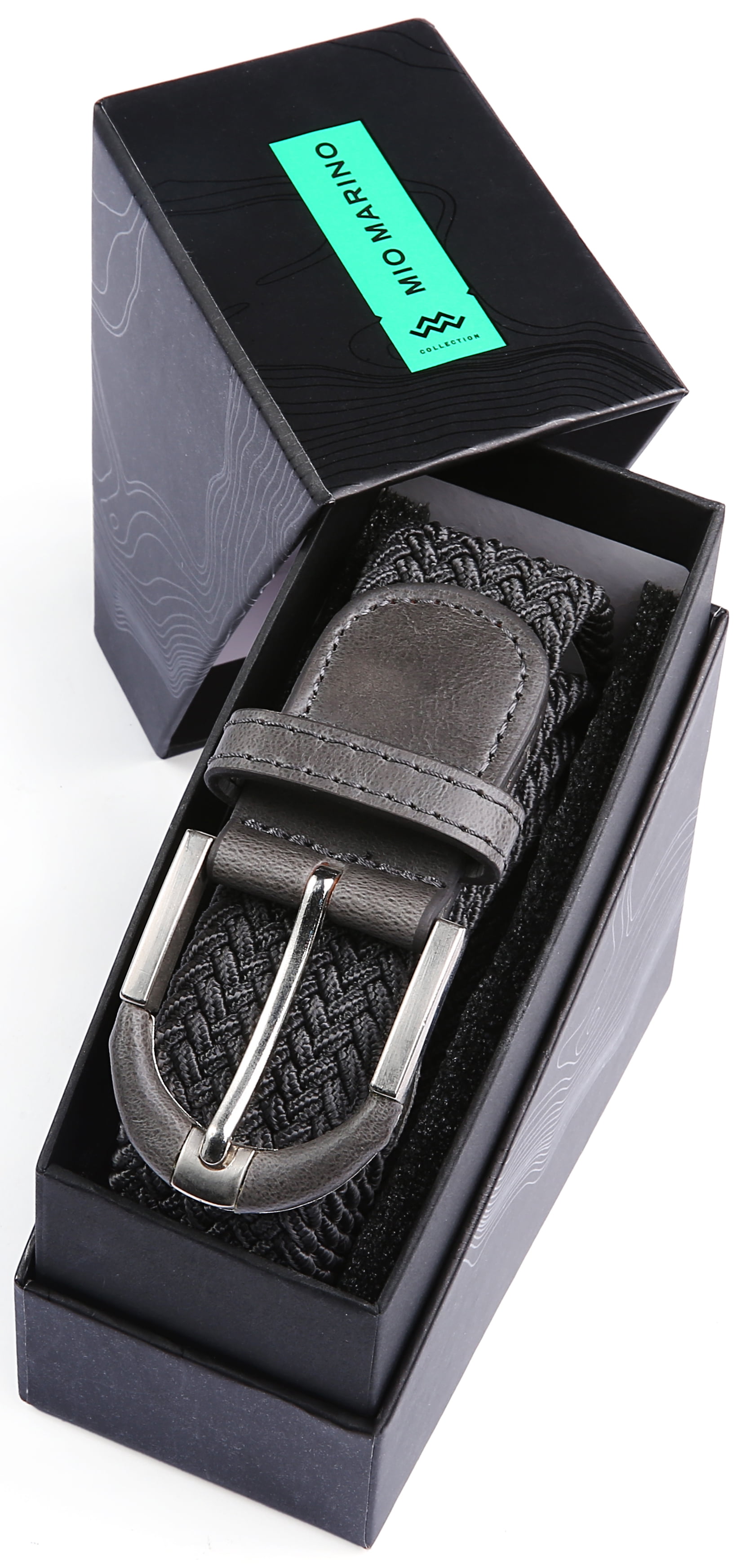 Mio Marino Braided Stretch Belt - Fabric Woven Belt - Casual Weave Elastic Belt for Men and Women