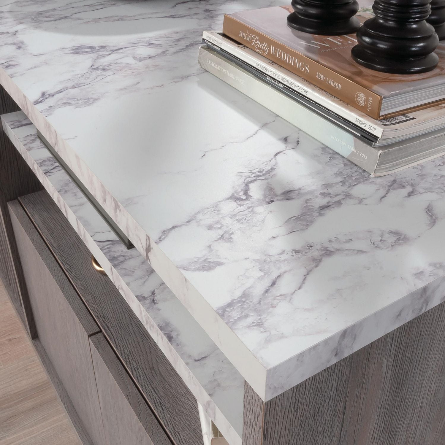 Sauder East Rock Credenza, Ashen Oak, 431761