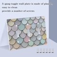 thumbnail image 3 of Yayeee Toggle Light Switch Wall Plate 2-Gang 4.56"x4.48" Decorative Outlet Cover, Light Blue Shimmering Pattern, 3 of 7