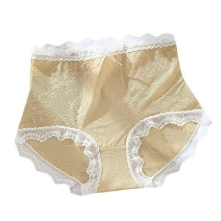 

JFY Women Panties High Waist Lace Plus Size Seamless Body Shaping Briefs for Daily Wear