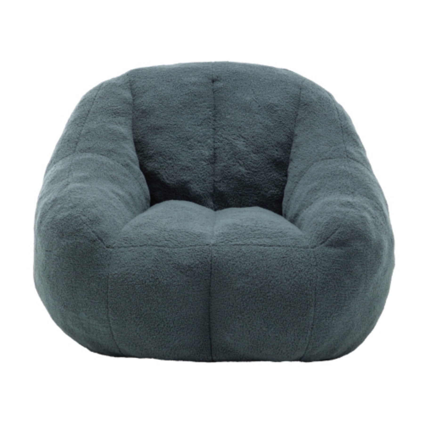 Bean Bag Chair with Filler, Teddy Faux Fur Bean Bag Sofa with Memory Foam for Dorm Living Room Bedroom, Green