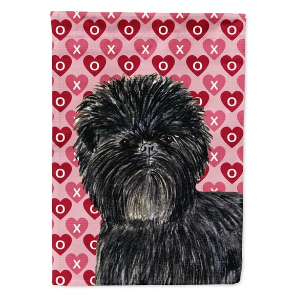 Carolines Treasures SS4511-FLAG-PARENT Affenpinscher Hearts Love and Valentines Day Portrait Flag  multicolor
