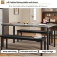 thumbnail image 4 of Juego Pequeño de Mesa de Comedor de 43.3" para 4 Personas - 3 Piezas con 2 Bancos Tapizados, Set Ahorra Espacio para Apartamentos, 4 of 7
