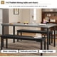 thumbnail image 4 of Juego Pequeño de Mesa de Comedor de 43.3" para 4 Personas - 3 Piezas con 2 Bancos Tapizados, Set Ahorra Espacio para Apartamentos, 4 of 7