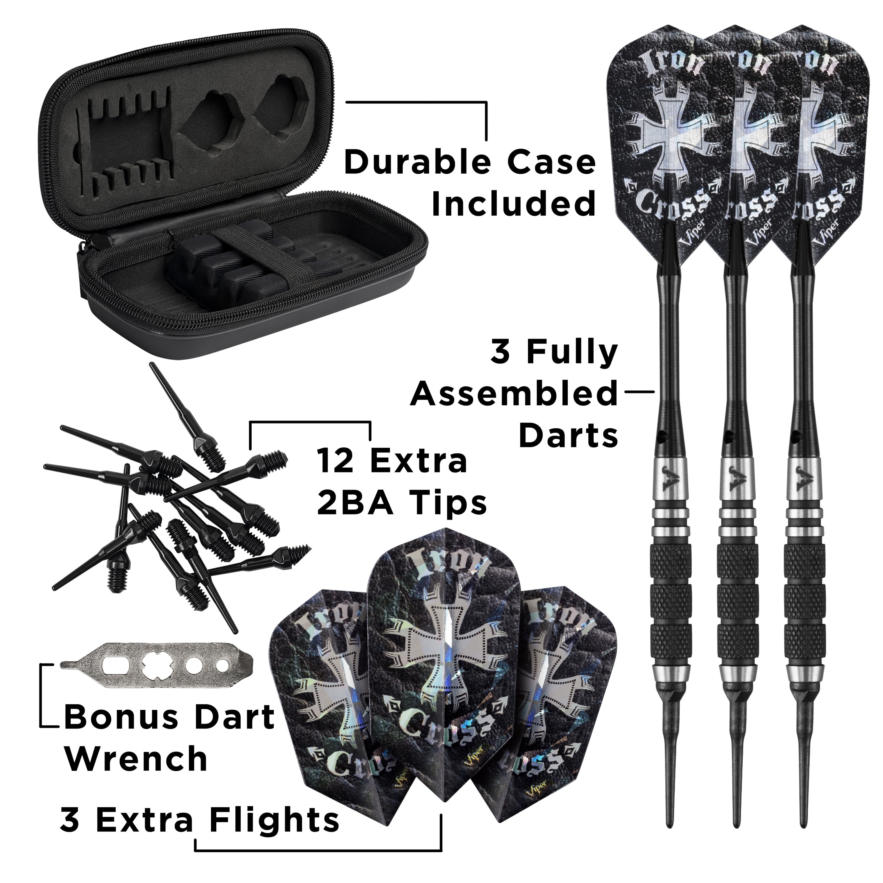Viper Desperado 80% Tungsten Soft Tip Dart Set, Double Knurled 18 Grams