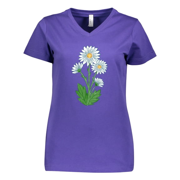 Inktastic Daisy Flower Women's V-Neck T-Shirt