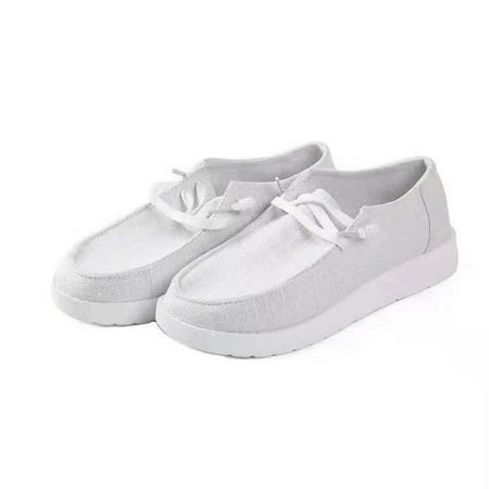 

Women s Autumn Single Shoe Canvas Tie Flat Heel Low Top Casual Solid Color Shoes
