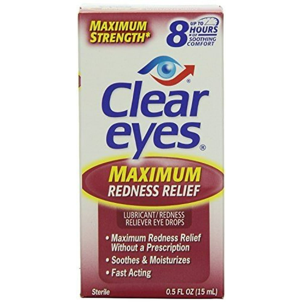 Clear Eyes Maximum Strength Redness Relief Eye Drops, 2 Count - Walmart
