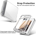 thumbnail image 7 of Dteck for Samsung Galaxy Z Flip 6 Case with Hinge Cover & Built-in Stand & Tempered Glass Screen Protector,Military Grade Drop Protection, Heavy Duty Matte Hard Slim Case for Samsung Z Flip6,Clear, 7 of 7