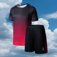 thumbnail image 3 of ZACPNCV Boys Athletic Short Sets with Pockets Quick Dry Lightweight Heather Summer Outfits Performance Sports School Sets Red 5-6 Years, 3 of 7