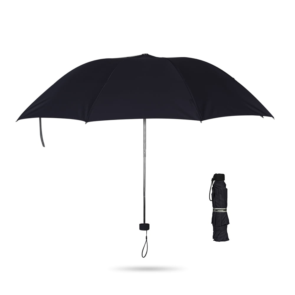 Portable 39 inches Folding Travel Umbrella TriFolded 8Rib Windproof Waterproof Rain Umbrella
