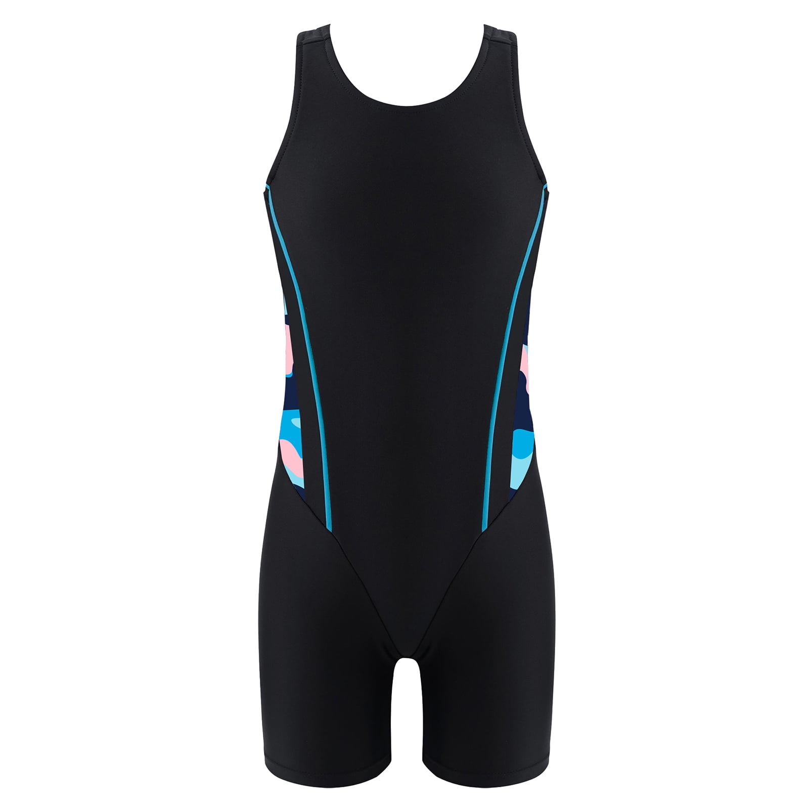 MSemis Kids Girls Athletic One Piece Boyleg Swimsuit Rashguard Surfing