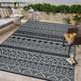 thumbnail image 7 of CAROMIO Black White Boho Outdoor Area Rug 9x12 ft Waterproof Reversible Plastic Mat for Camping RV Picnic, 7 of 7