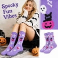 thumbnail image 2 of Evdexr Halloween Fuzzy Socks for Women Men 2026 Fluffy Cozy Warm Soft Winter Socks with Colorful Pumpkin Bat Printed for Party, 2 of 6