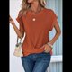 thumbnail image 4 of Camisetas para Mujer, Camisetas Lisas con Mangas Murciélago y Dobladillo Cruzado, Camisetas Casuales, Camisetas Ajustadas Modernas, Camisetas Coral M, 4 of 7