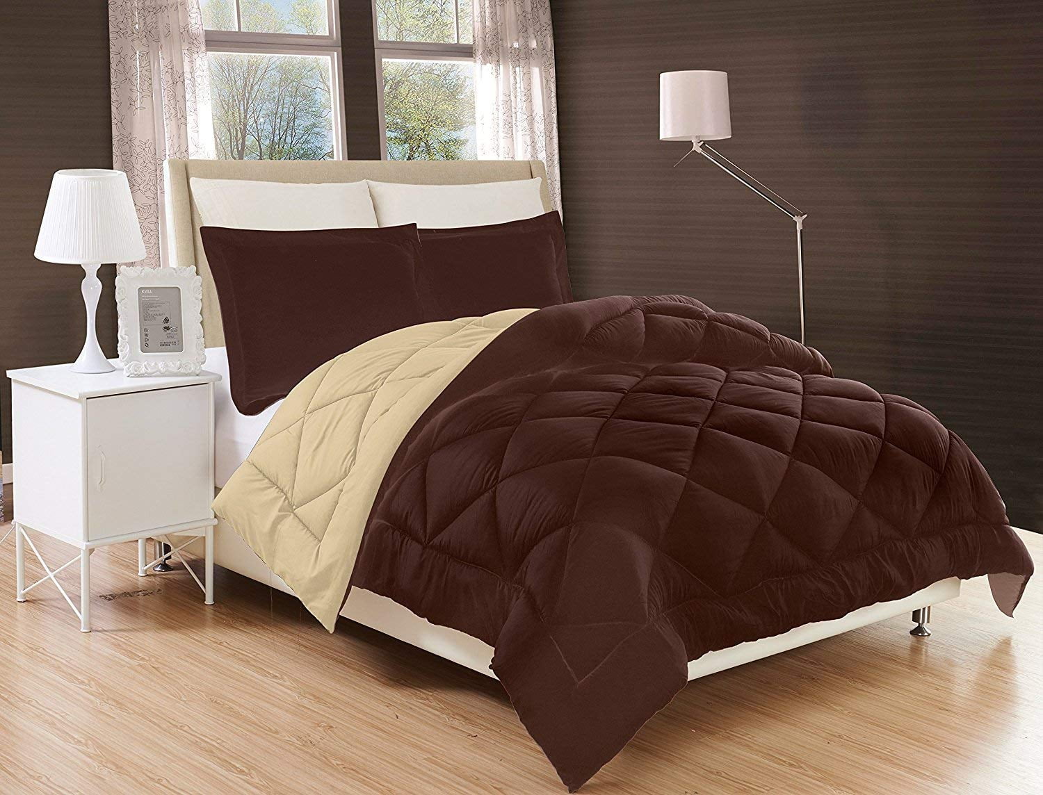 All Season Down Alternative Comforter Set Reversible Comforter with ShamQuilted Duvet Insert