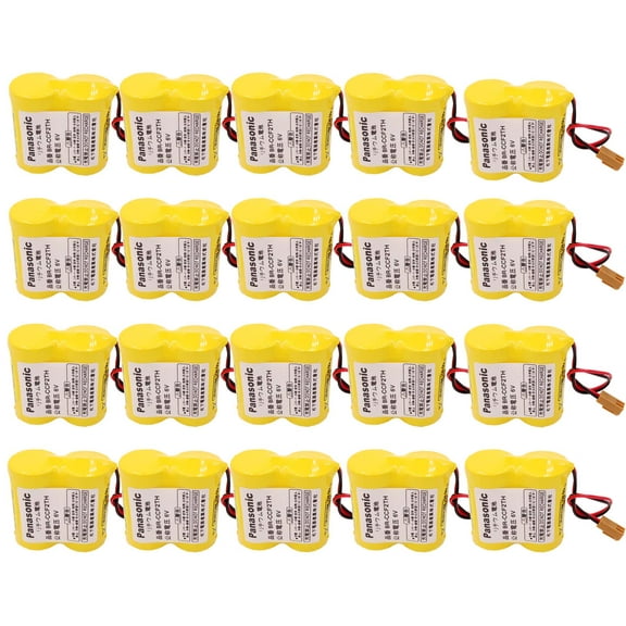 20 Pcs BR-CCF2TH 6V 5000mah Battery with Brown Plug for Fanuc A98L-0001-0902/A98L-0031-0006 PLC Back-Power Non-Rechargeable