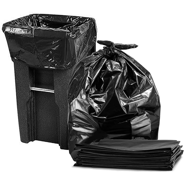 Bolsa de basura de gran tamaño, resistente, forrada, negra, grande, 24x32 pulgadas, 50 Uds. (negro) ER