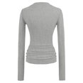 thumbnail image 5 of IWRICH Women's Long Sleeve Henley Shirts 2025 Fall Clothes Fitted Casual Work Basic Tops Button V Neck Tee T-Shirts Grey L, 5 of 7