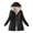 Black, variant on Black Womens Puffer Jackets Long Down Jacket Plus Size Down Jacket Cotton Jacket Lightweight Down Jacket With Hooded Winter Jacket Winter Coats for Women Size L