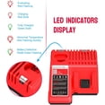 thumbnail image 3 of Cargador de reemplazo rápido M12 y M18 para Milwaukee 12V y 18V XC de iones de litio. Cargador para Milwaukee XC 48-59-1812 48-11-2420 48-11-2402 48-11-2440 48-11-1850 48-11-2401 48-11-1890., 3 of 5