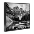 thumbnail image 2 of Stupell Industries Coastal Mountain Lake Dock Rowboats Black White Photography Black Framed Giclee Art, 14 x 11, by Daniel Sproul, 2 of 7