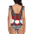 thumbnail image 6 of Yiaed Chillin with My Gonme Print Women's Ruffled One Piece Swimsuit V Neck Swimwear Slimming Monokini for Woman-XX-Large, 6 of 8