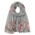thumbnail image 2 of Lroveb Silk Scarf for Women Printed Foral Long Scarf Muslim Headscarf Thin Summer Scarves, 2 of 3