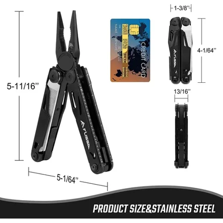 Amar Tool Flissa Multitool 16-in-1 with Sheath high-quality Stainless Steel EDC Multitool