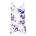 thumbnail image 5 of Women's Summer Tank Tops Floral Printed Sleeveless Spaghetti Strap Tees Scoop Neck Flowy Loose Casual Blouses (2XL, Purple), 5 of 6