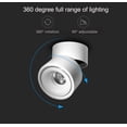 thumbnail image 3 of 12W Adjustable Surface-Mounted Spotlight - 9*11CM LED Downlights Ceiling Light Adjustable Angle Ceiling Sconce COB Lamp, 360° Rotatable (White-3000K) [Energy Class A+], 3 of 5