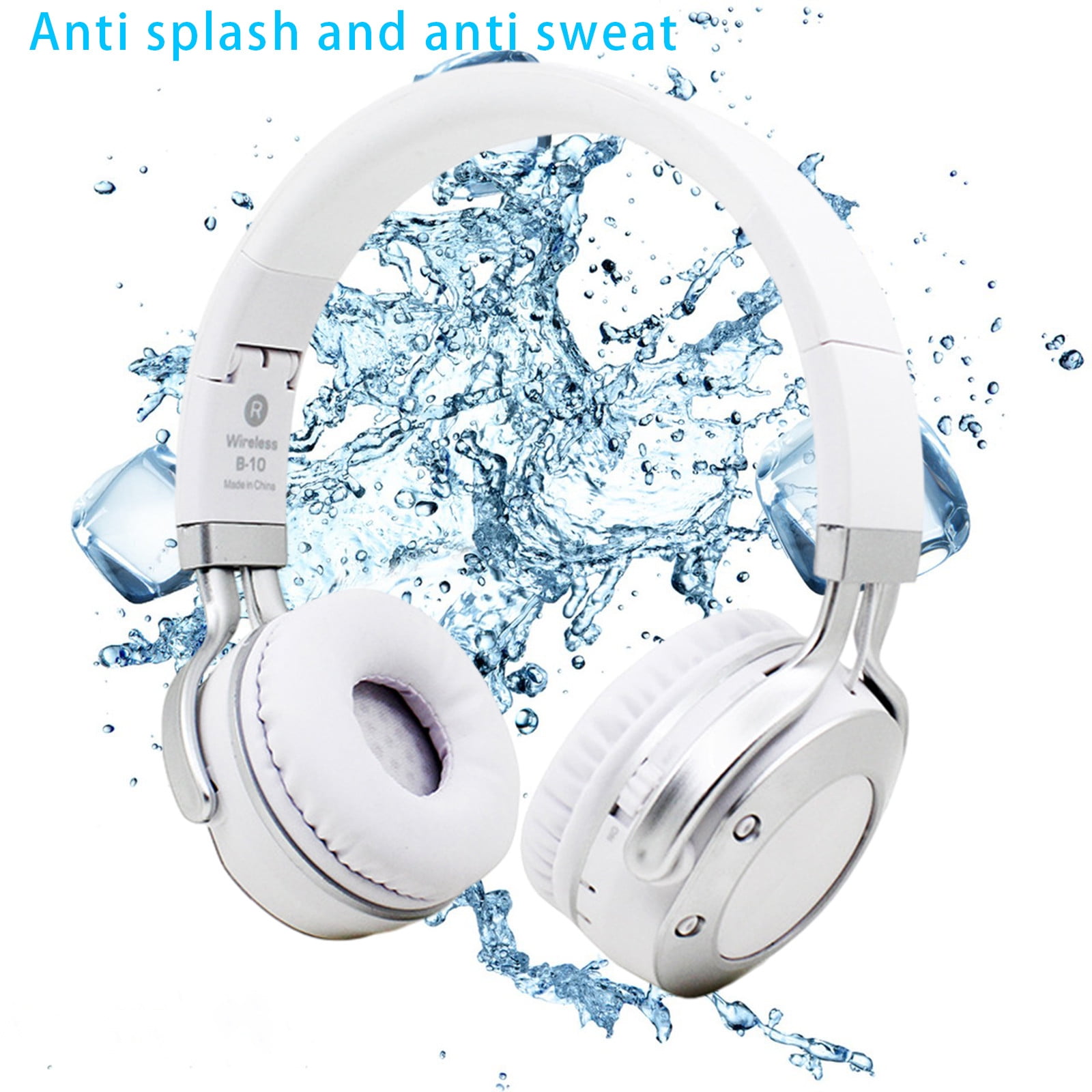 Wireless Earbuds Bluetooth Headphones 80hrs Playback Ear Buds Power Display with Noise Canceling Mic with Earhooks for Sports/Workout/Running(Silver)