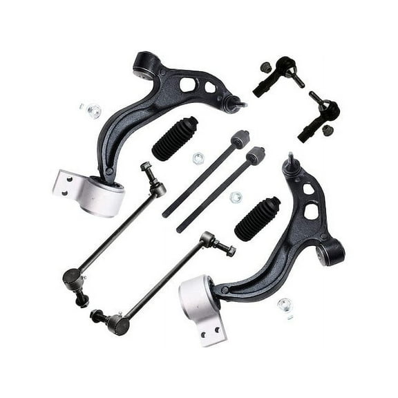 Front Control Arm Ball Joint Tie Rod End and Sway Bar Link Kit - 10-Piece - Compatible with 2010 - 2012 Ford Flex 2011