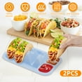 thumbnail image 3 of 2Pcs Reusable Silicone Taco Plate Holder With Divider Dishwasher Safe Anti Slip Taco Shell Plate for Wedding Party Picnic Family Dinner, 3 of 9