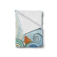 thumbnail image 2 of Sea Animals Soft Flannel Fleece Throw Blanket, Dolphin Fish Starfish Shells in Ocean Marine in Summer Pattern Print, Cozy Plush for Indoor and Outdoor Use, 50" x 70", Multicolor, by Ambesonne, 2 of 6