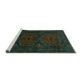 thumbnail image 2 of Ahgly Company Machine Washable Indoor Square Persian Turquoise Blue Traditional Area Rugs, 5' Square, 2 of 4