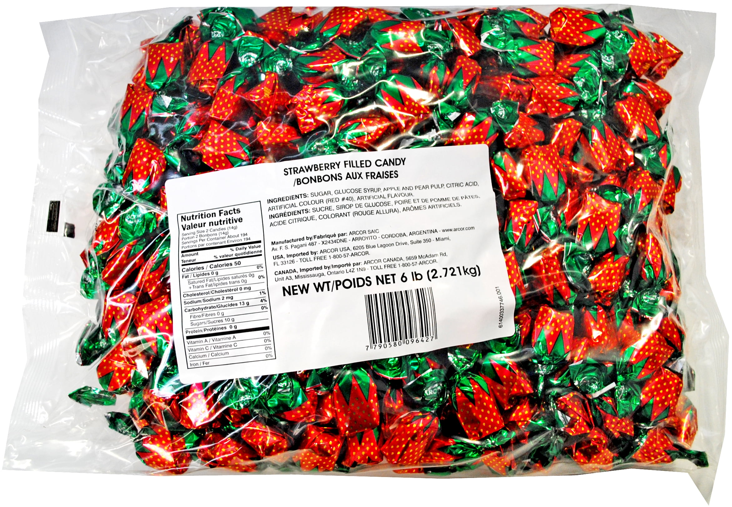 Arcor Filled Strawberry Bon Bons 6 Pounds Bulk Bonbon Hard Candy Wrapped Walmart Com