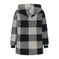 thumbnail image 5 of cocolona Mens Fleece Plaid Jacket Casual Long Sleeve Zipper Flannel Jacket Winter Fuzzy Warm Hooded Coats Outwear, 5 of 6
