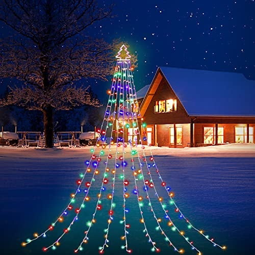 Luces de árbol de colores PUHONG para decoración navideña, 320 LED