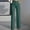 Green womens pants 01, variant on Dress Pants for Women Solid Flowy Drape Elegant Minimalist High Waist Straight Wide Leg Work Pants with Pockets