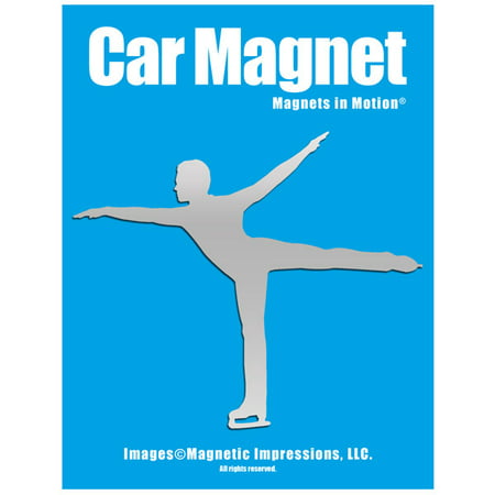 Figure Skater Male Car Magnet Chrome