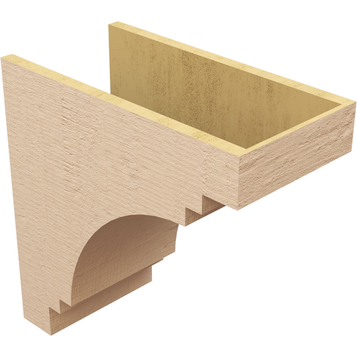 11"W x 22"D x 22"H Classic Pescadero Rough Cedar Woodgrain TimberThane Corbel, Primed Tan