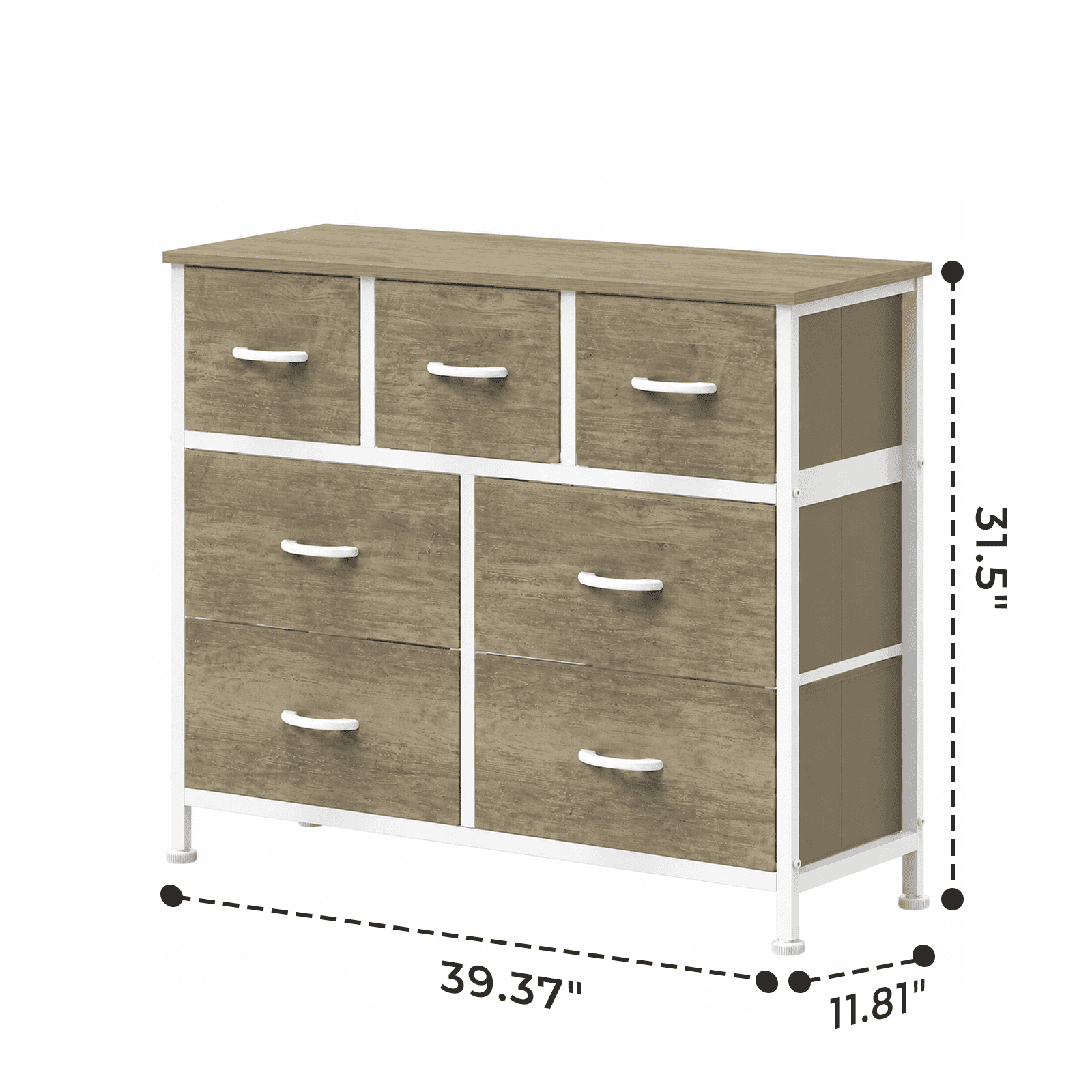 Alvantor 7/8/9-Dresser, Dresser for Bedroom Organizer Storage, Fabric Storage Tower with Sturdy Steel Frame, Wooden Top & Easy Pull Fabric Bins, Dresser for Living Room Entryway Clothes Organization