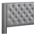 thumbnail image 5 of Passion Furniture Julie Light Grey Tufted Upholstered Low Profile King Panel Bed, 5 of 7