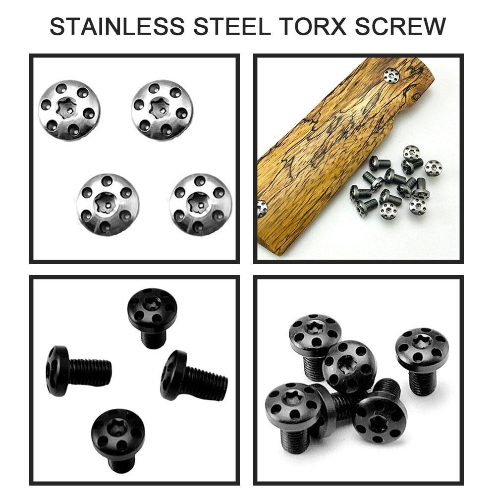 4PCS Heavy Duty CNC Stainless Steel T8 Torx Screws Bolts for 1911 Grips Model 