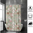 thumbnail image 4 of Coolnut Bath Shower Curtain Liners Cute Pattern in White Flowers 60x72in Polyester Waterproof with 12 Curtain Hooks Bathroom Accessories Decoration, 4 of 6