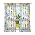 thumbnail image 6 of Yayeee Window Curtains Light Filtering 63"x42" Grommet Panel Pair Home Living Room Decor, Blue Wildflower Pattern, 6 of 7