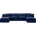 thumbnail image 4 of Meridian Furniture Indulge 129" Velvet U-Shaped Modular Sectional in Navy, 4 of 8